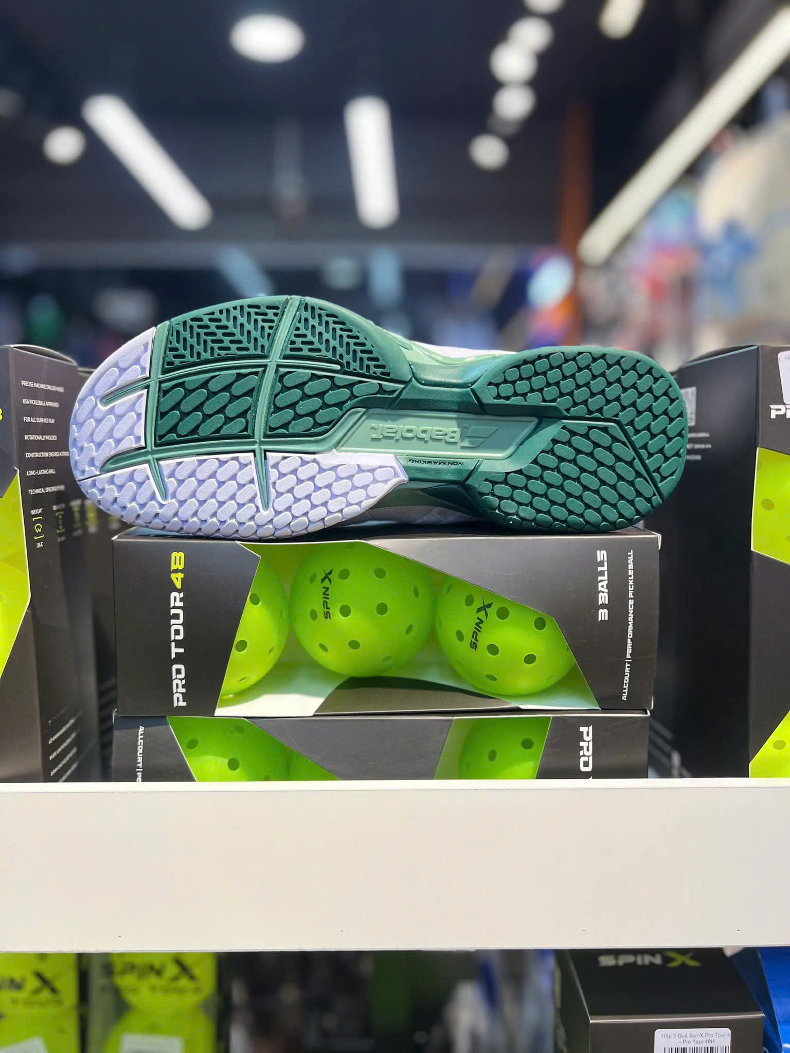 Giày Pickleball / Tennis Babolat Propulse Blast AC Men Chính Hãng - Trắng Xanh Lá (30F26442T) - Ổn định - Bám Sân - Chắc Chân